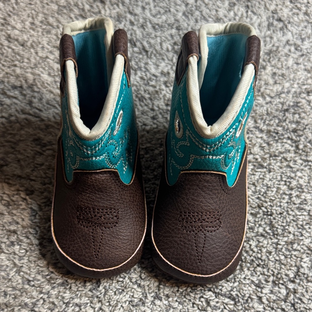 Ariat Baby Brown and Blue Western Boots